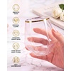 40 Pack 12 Oz Stemless Plastic Wine Glasses,Gold Rim Disposable Wine Glass(Clear and Gold Rim)
